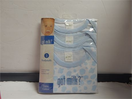 3 Got Milk Bodysuits. Size 9-12 Months
