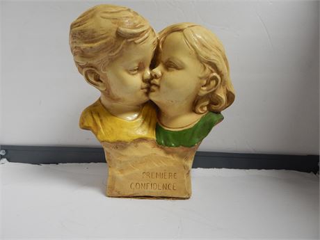 Vintage Premiere Confidence Boy & Girl Kissing Bust