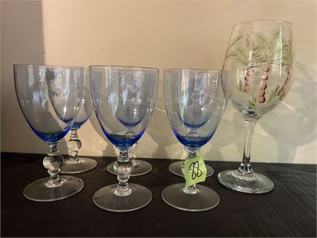 Blue Glasses, Palm Tree Glass