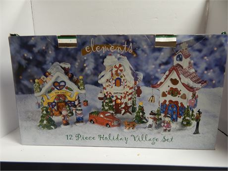 Elements 12 Piece Holiday Village Set
