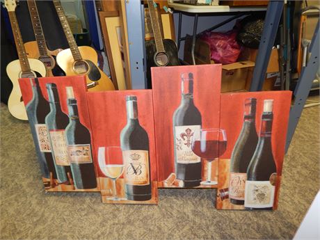Large Wine Themed Canvas Artwork