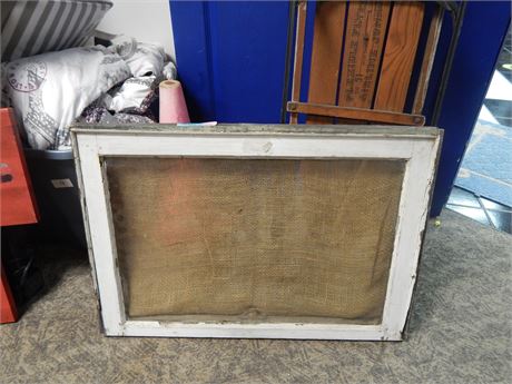 Wood Frame With Burlap Cover