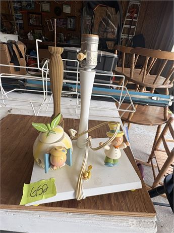 Vintage Wood Nursery Lamp