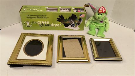 Picture Frames & The Green Glove Dryer & Beanie Baby