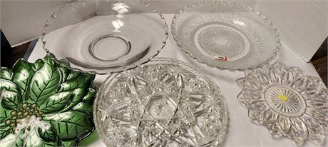 Lot Of Various Glass Serving Plates