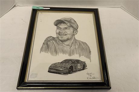 Wood Framed Dale Earnhardt Drawing