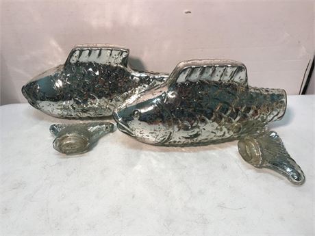 Pair of Large Pier 1 Fish Decanters