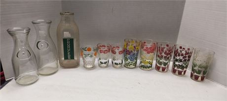 Glass Milk Bottles & Glass Cups