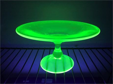 Uranium Glass Pedestal Dish