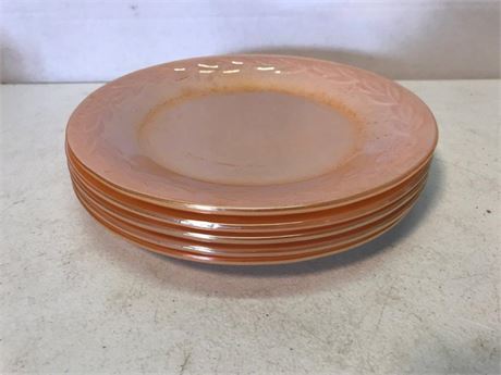 FireKing Peach Lustre Salad Plates