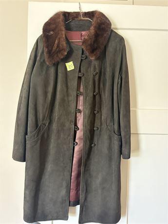 Vintage Suede Fur Collar Jacket