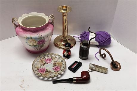 Vintage Pipe & Marlboro Lighter & More