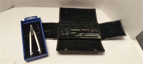 Vintage Drawing Instruments And Storage Case
