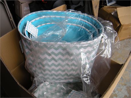 Set Of 3 Shallow Oval Stuff Totes With "Prince" Patch. Has Some Brown Spots.