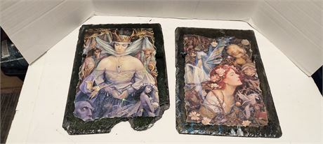 2 Vintage Slate Artwork