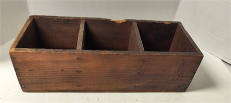 Wood Box With 3 Storage Compartments