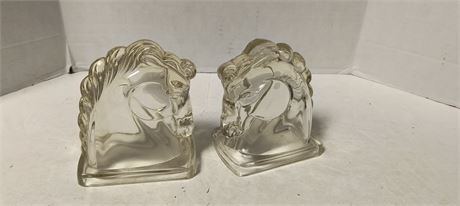Clear Glass Horse Head Statues