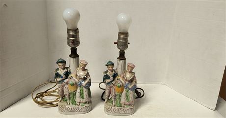 2 Vintage Victorian Style Lamps. One Power Cord Needs Replaced