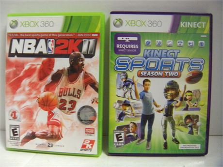 Xbox 360 Video Games. NBA 2K11 & Kinects Sports Season 2