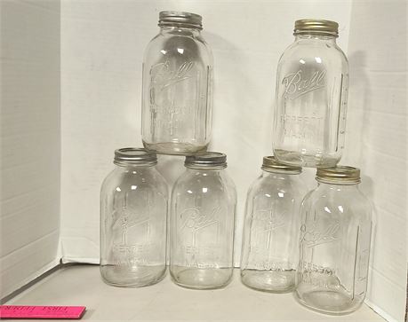 6 Ball 1/2 Gallon Small Mouth Canning Jars