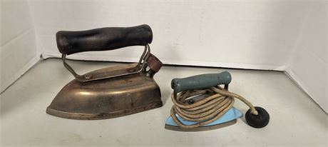 Vintage Sunbeam Irons. Cord Needs Replaced On Blue One