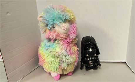 Plush Llama & Plush Darth Vader Toys