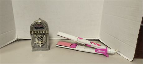 Conair Flat Iron & Jukebox Style AM/FM Radio