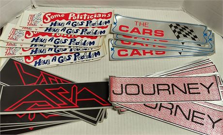 Vintage Journey & The Cars & Asia & More Bumper Stickers