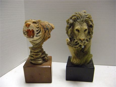 Tiger & Lion Decorative Statues