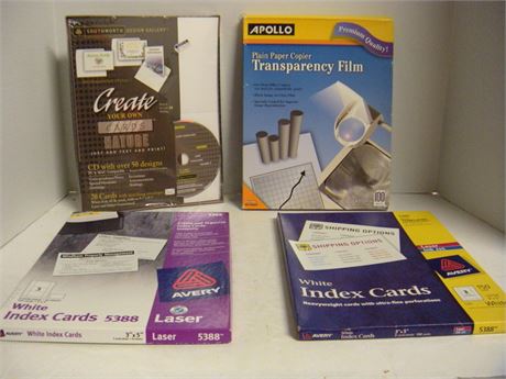 Index Card Paper & Mailing Labels & Iron On Transfer Sheets & More