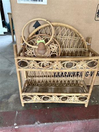 Rattan Shelf and Towel Ring