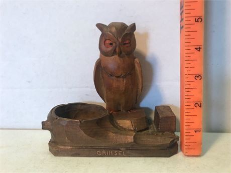 Grimsel Wood Carved Owl