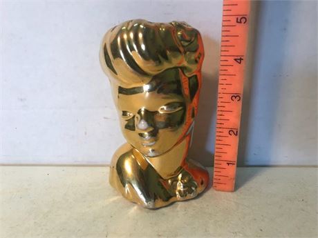 Vintage Gold Gilded Glamour Girl Head Vase