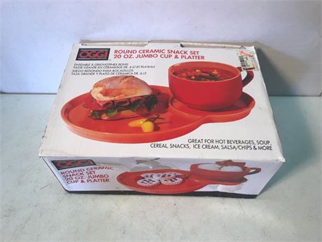 Oggi Round Ceramic Snack Set