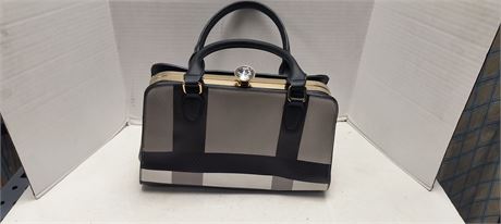Grey With Black Strap Women's Handbag
