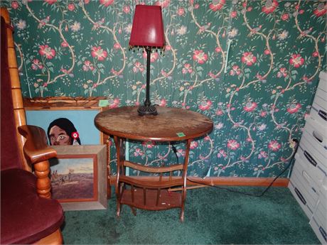 Side Table and Lamp