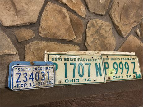 Vintage Ohio License Plates