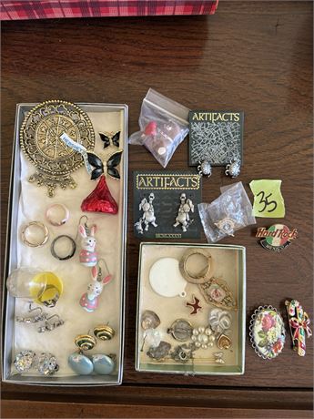 Jewelry Lot, Pins, Rings