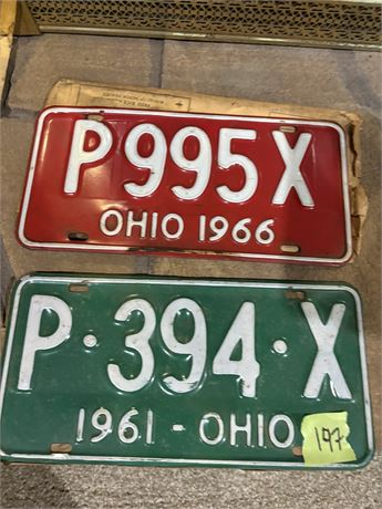 Vintage Ohio License Plates