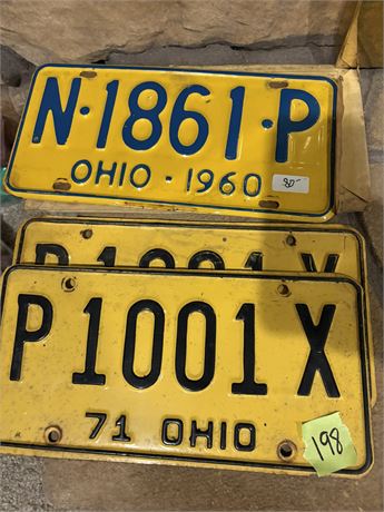 Vintage Ohio License Plates