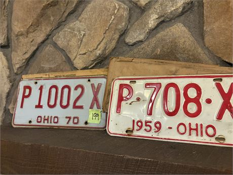 Vintage Ohio License Plates