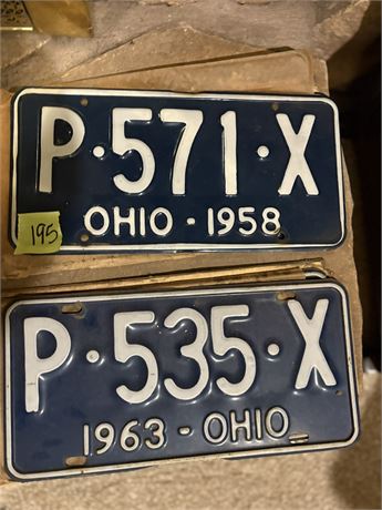 Vintage Ohio License Plates