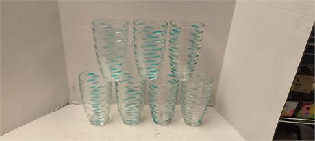 Flat Of Drinking Glasses. Chip On One Glass