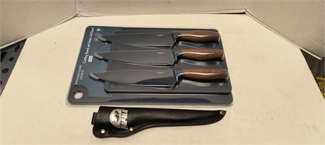 Phantom Chef Cutting Board And Knives Set & Rapala Knife Case