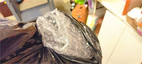 Trash Bag Of Bubble Wrap