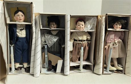 Vintage The Little Rascals Porcelain Dolls. Buckwheat & Spanky & Darla & Alfalfa