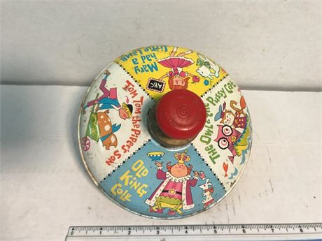 1950's Chein Nursery Rhymes Tin Top Toy