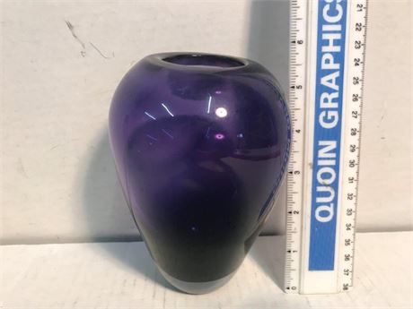 Purple Glass Hand Blown Vase
