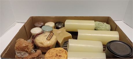 Flat Of Various Candles & Candle Holders