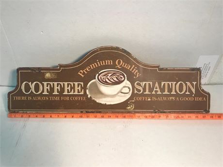 Coffee Station Metal Sign